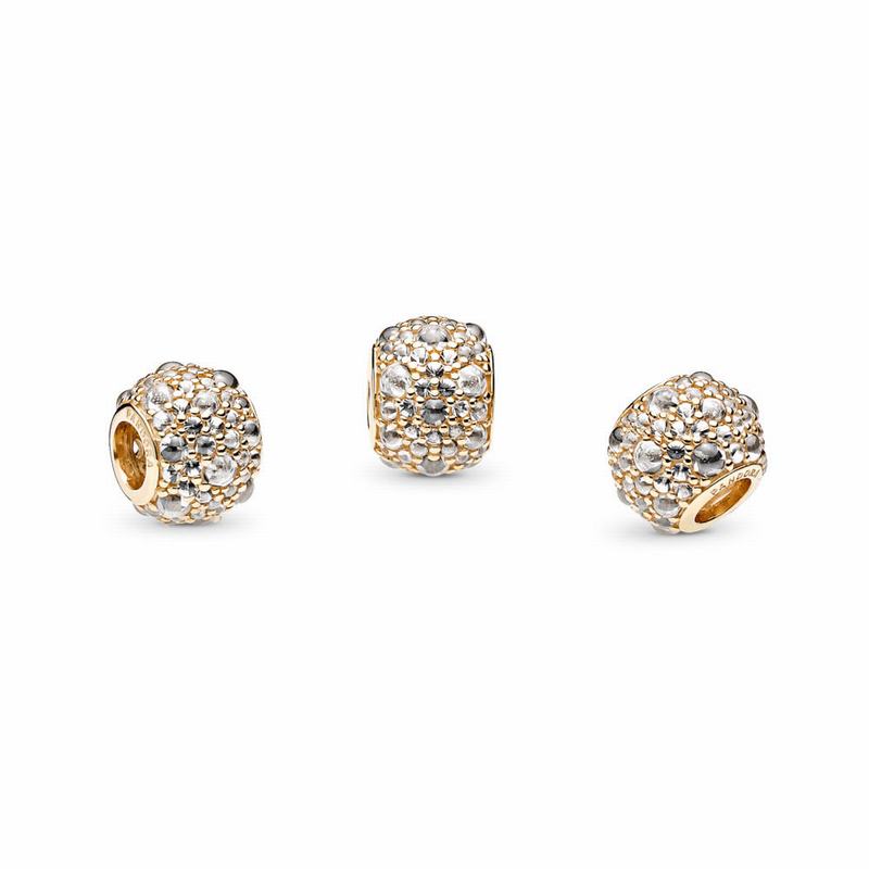 Pandora Shimmering Droplets Charm Ireland - Yellow Gold 14 K/Cubic Zirconia - 065829LXF